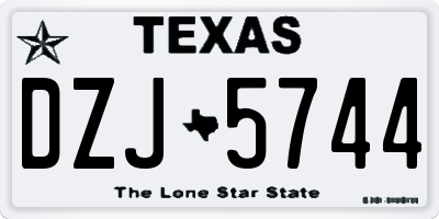 TX license plate DZJ5744