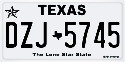 TX license plate DZJ5745