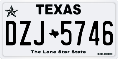 TX license plate DZJ5746
