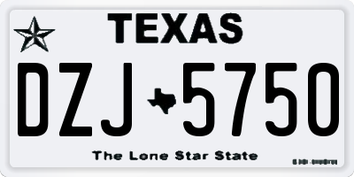 TX license plate DZJ5750