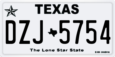 TX license plate DZJ5754