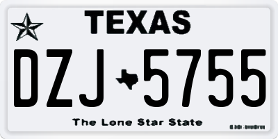 TX license plate DZJ5755