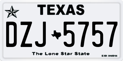 TX license plate DZJ5757