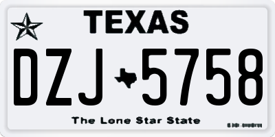 TX license plate DZJ5758