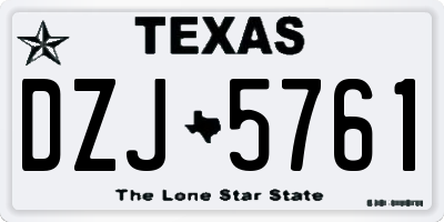 TX license plate DZJ5761