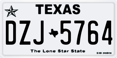 TX license plate DZJ5764