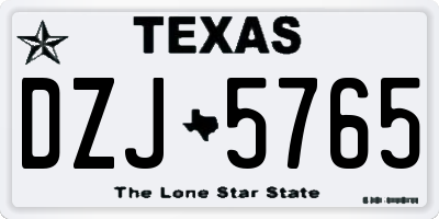 TX license plate DZJ5765