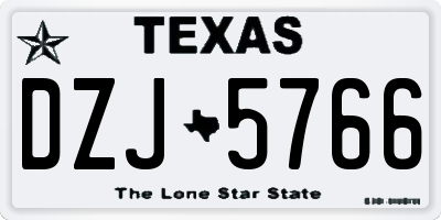 TX license plate DZJ5766