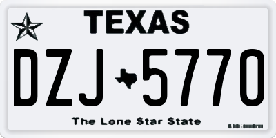 TX license plate DZJ5770