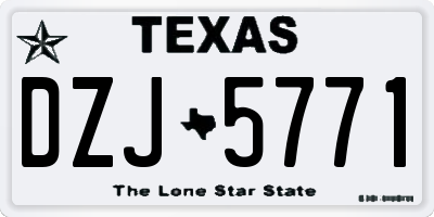 TX license plate DZJ5771