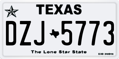 TX license plate DZJ5773