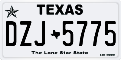 TX license plate DZJ5775