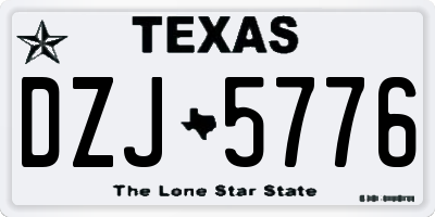 TX license plate DZJ5776