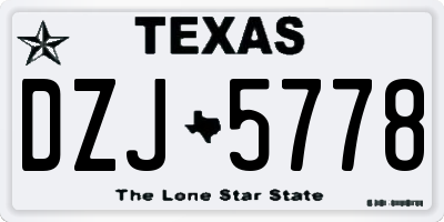 TX license plate DZJ5778