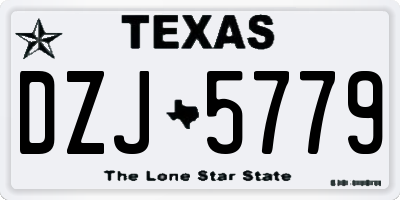 TX license plate DZJ5779