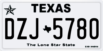 TX license plate DZJ5780
