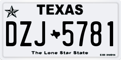 TX license plate DZJ5781