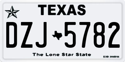 TX license plate DZJ5782