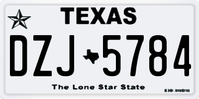 TX license plate DZJ5784