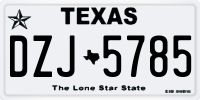 TX license plate DZJ5785
