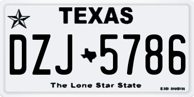 TX license plate DZJ5786