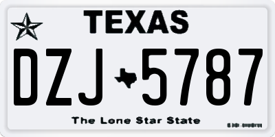 TX license plate DZJ5787