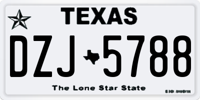 TX license plate DZJ5788
