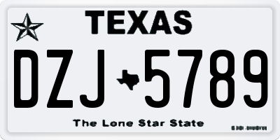 TX license plate DZJ5789