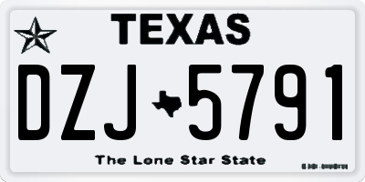 TX license plate DZJ5791