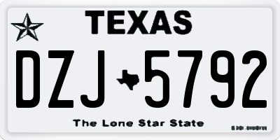 TX license plate DZJ5792