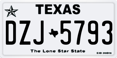 TX license plate DZJ5793