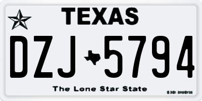 TX license plate DZJ5794