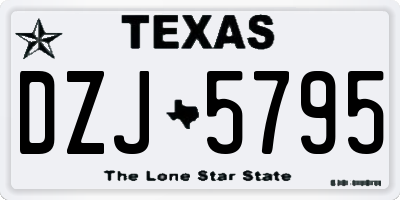 TX license plate DZJ5795
