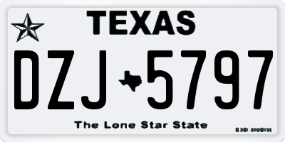 TX license plate DZJ5797