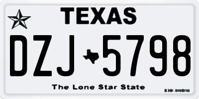 TX license plate DZJ5798