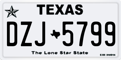 TX license plate DZJ5799