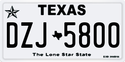 TX license plate DZJ5800