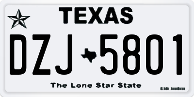TX license plate DZJ5801