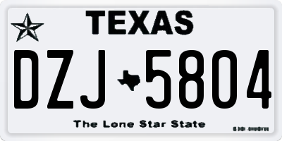 TX license plate DZJ5804