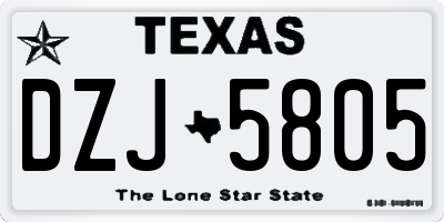 TX license plate DZJ5805