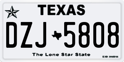TX license plate DZJ5808