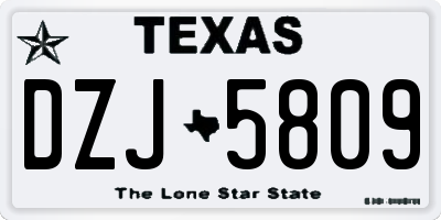 TX license plate DZJ5809