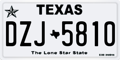 TX license plate DZJ5810