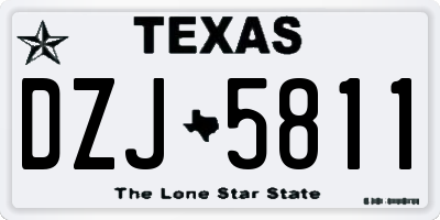 TX license plate DZJ5811
