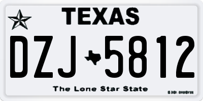 TX license plate DZJ5812