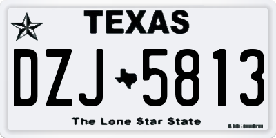 TX license plate DZJ5813