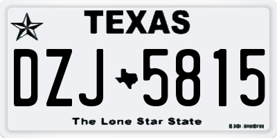 TX license plate DZJ5815