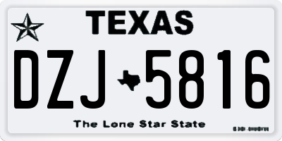 TX license plate DZJ5816