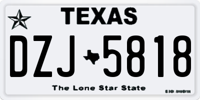 TX license plate DZJ5818