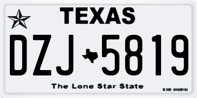 TX license plate DZJ5819